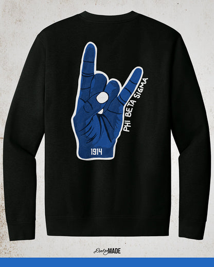 Phi Beta Sigma Hand Sign Shirt and Crewneck