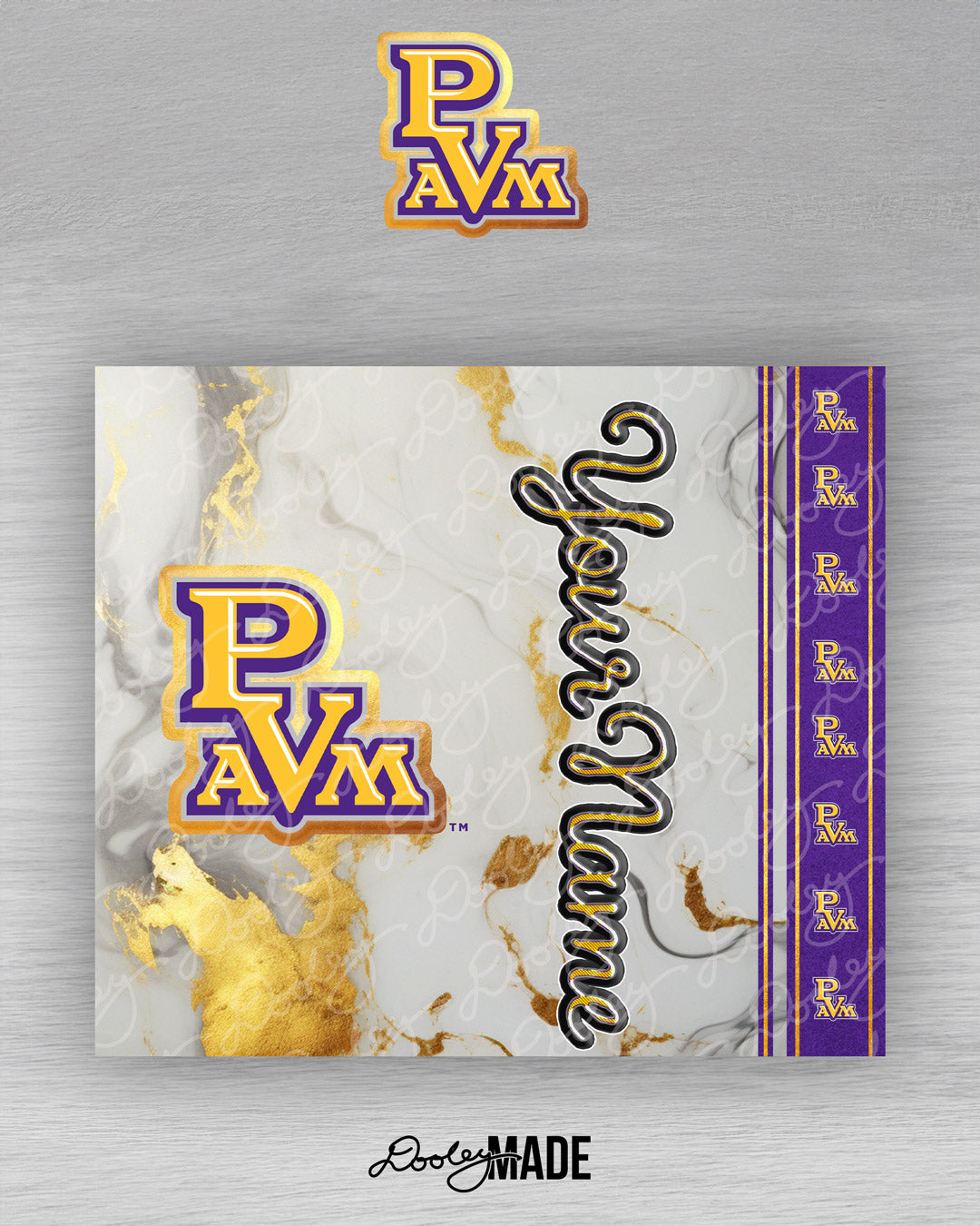 PVAMU Marble and Gold Customized 20oz Tumbler